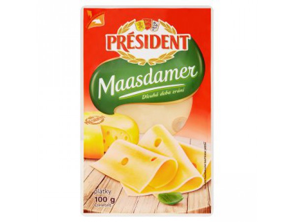 Président Сыр Маасдам нарезанный сыр 100 г